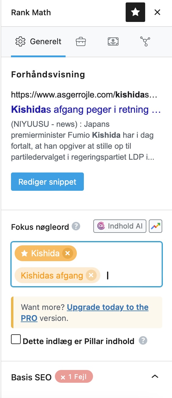 3 Fokus søgeord og snippet 3 Fokus søgeord og snippet